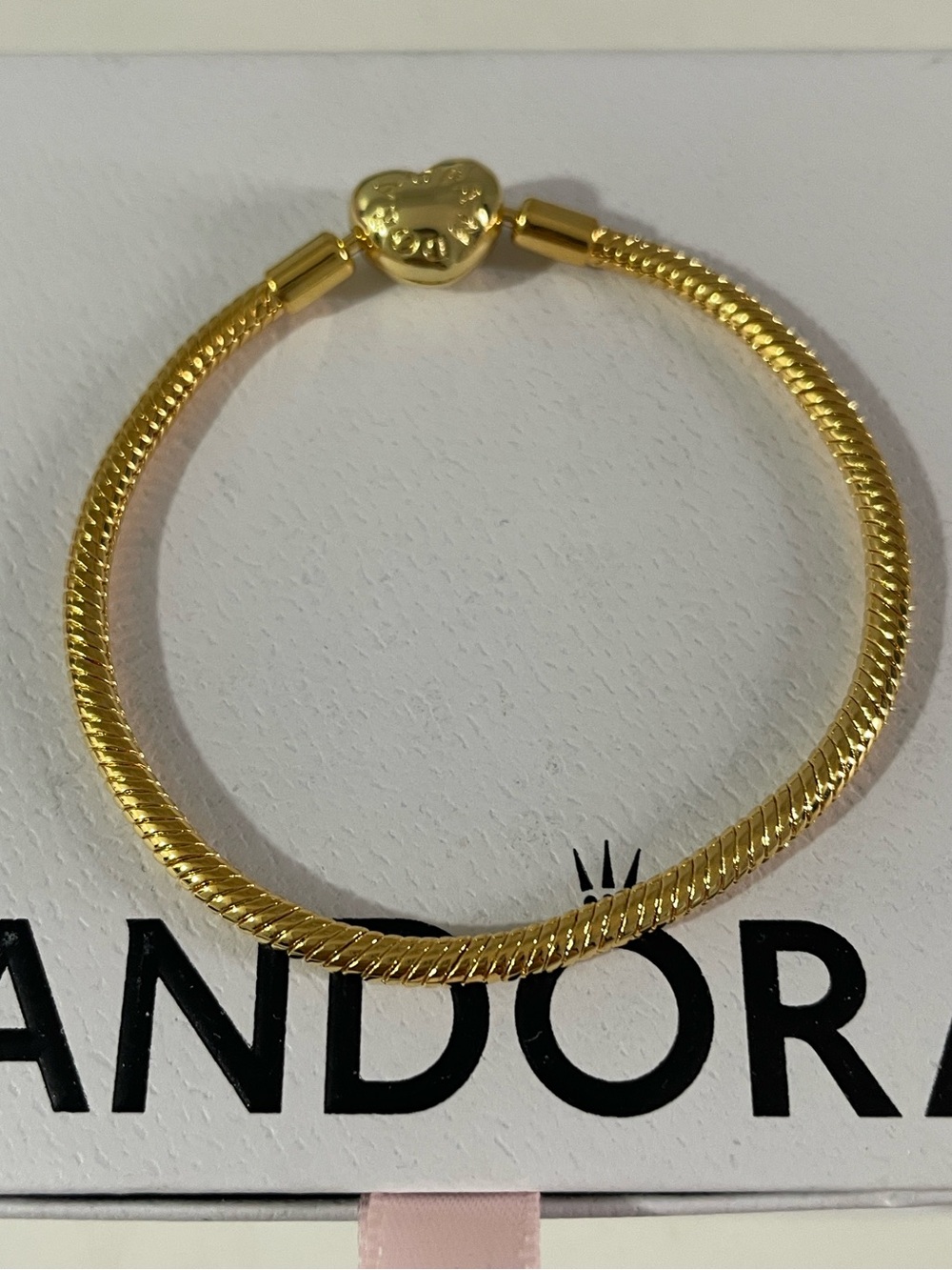 Pandora Gold Heart Clasp Snake Bracelet